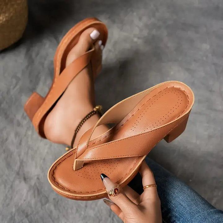 Cinzia - Sandalias Cómodas Con Tacón Grueso