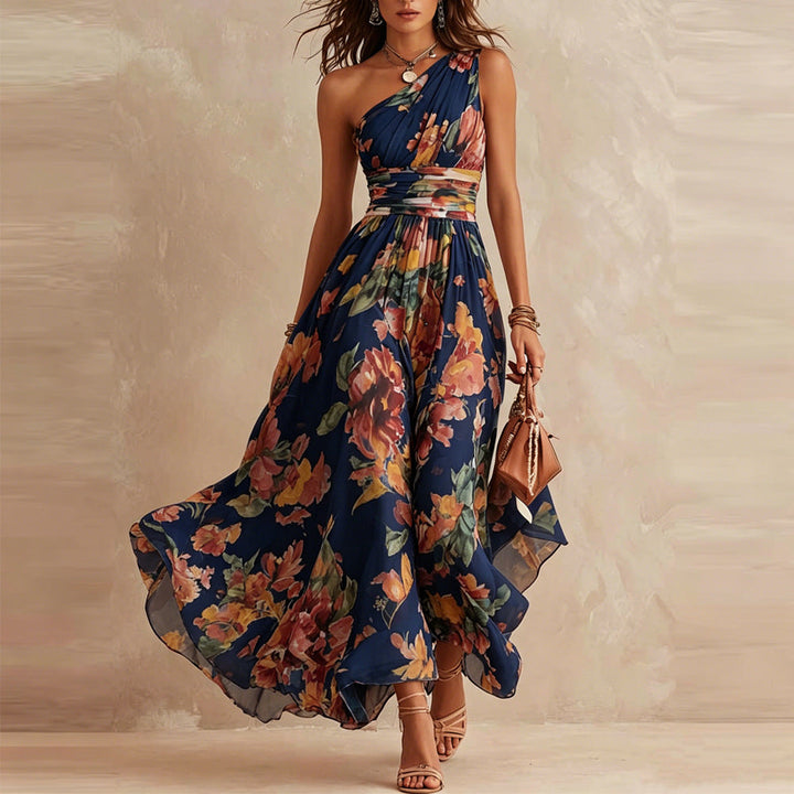 Lesena - Elegante Vestido Largo Con Estampado Floral