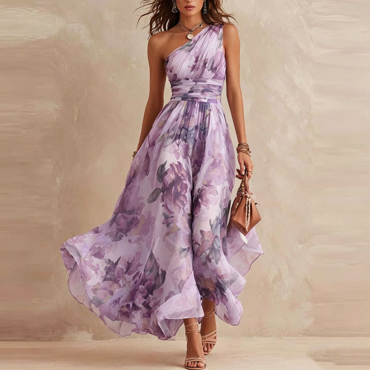 Lesena - Elegante Vestido Largo Con Estampado Floral