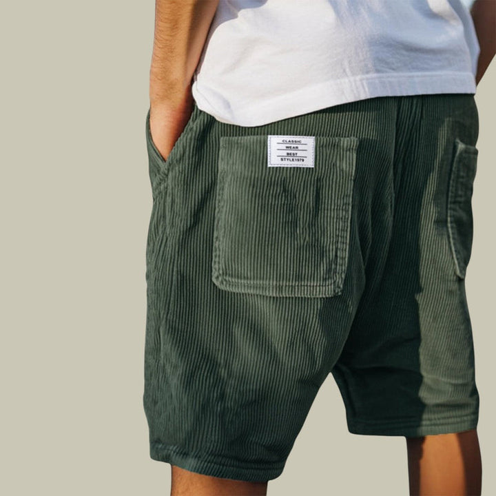 Steyn - Pantalones Cortos de Terciopelo Con Cintura Elástica