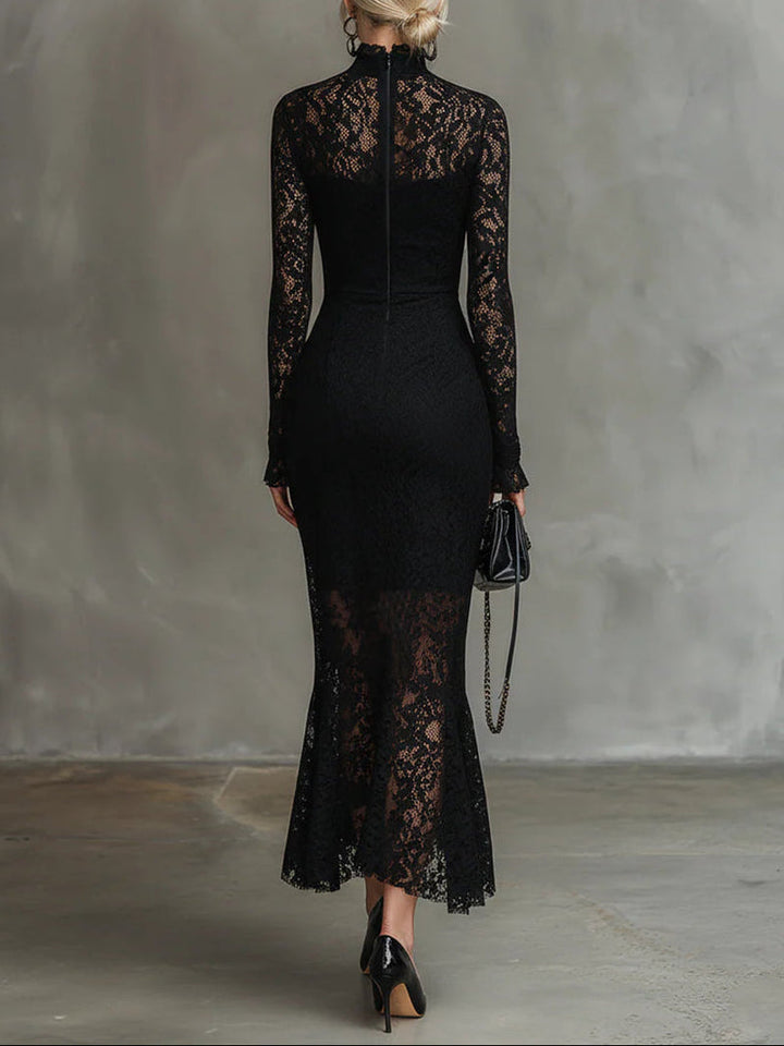 Yalissa - Vestido Largo de manga Larga con Encaje