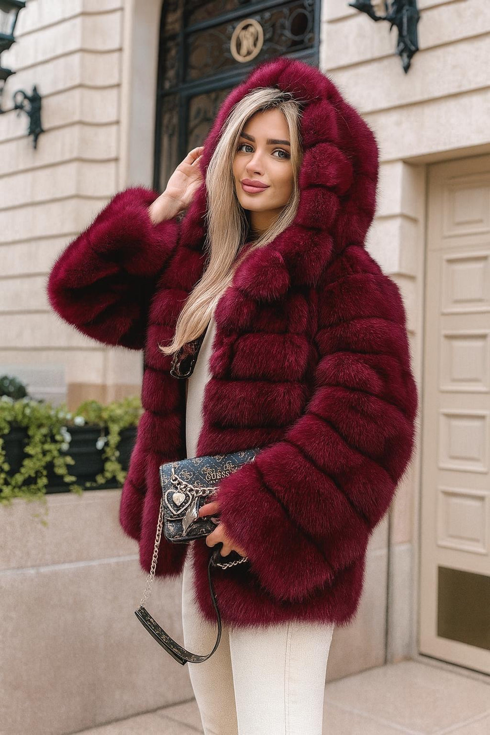 Aglaya - Abrigo Con Capucha De Piel Sintética