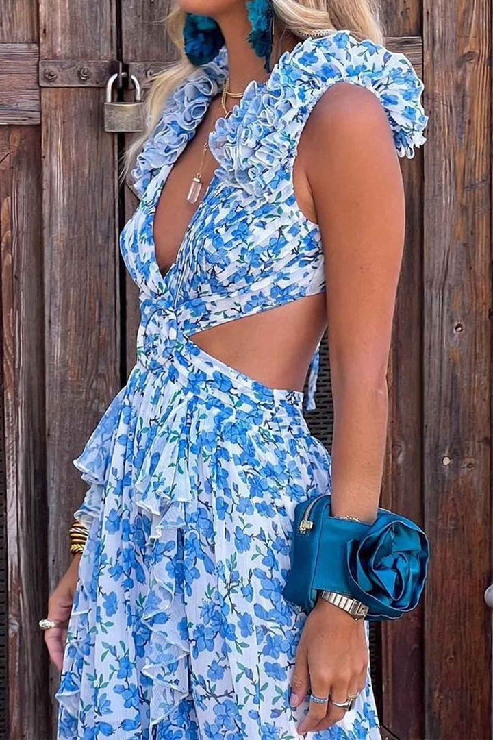 Tjitske - Vestido Largo Con Mangas Recortadas