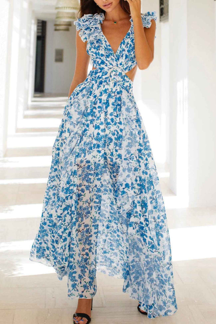 Tjitske - Vestido Largo Con Mangas Recortadas