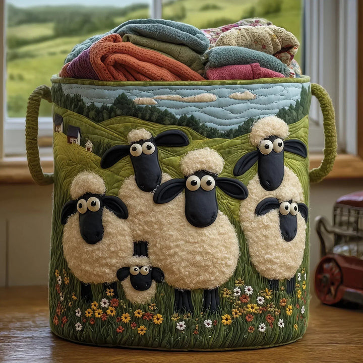 Crestelle - Cesta Decorativa De Almacenamiento Acolchada a Mano
