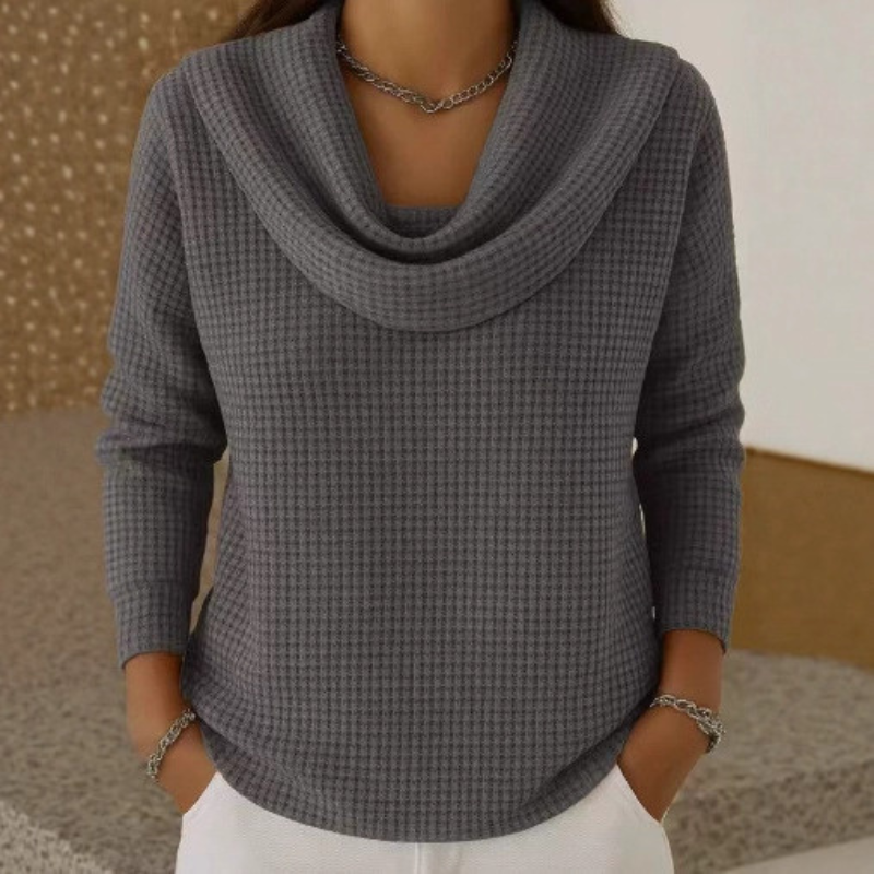 Danela - Elegante Jersey Con Escote En Cascada