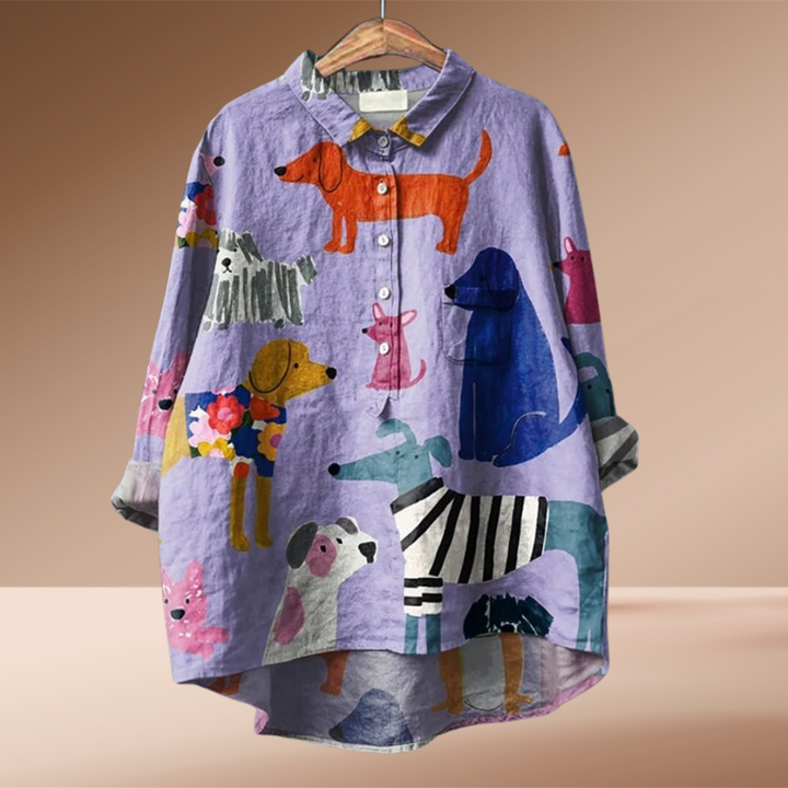 Skaiste - Blusa Exclusiva Con Estampado De Perros