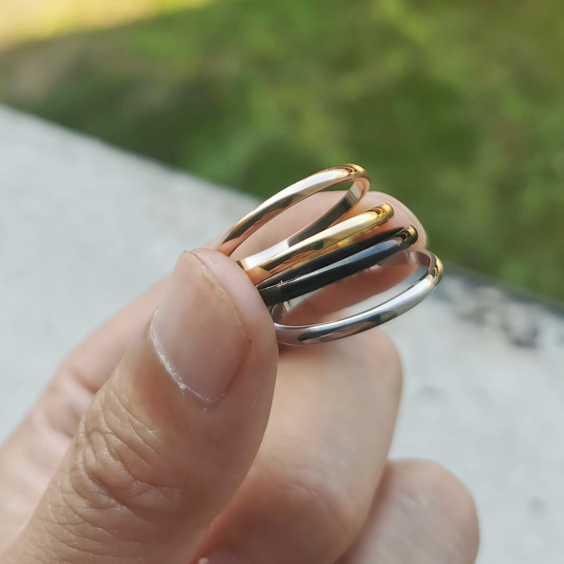PureHalo - Anillos Sencillos y Lisos Antialérgicos