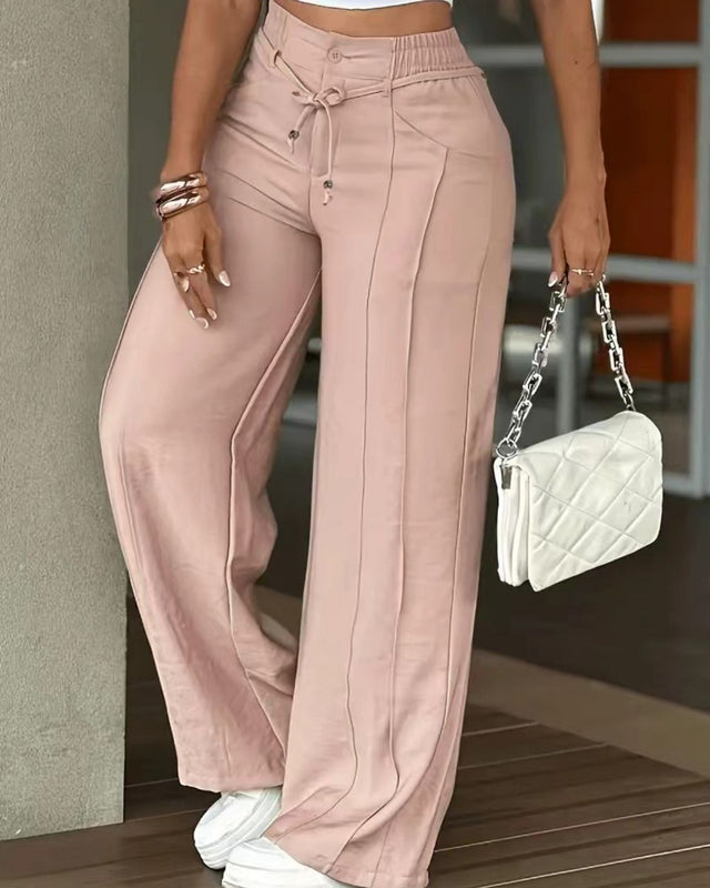 Fatuma - Pantalones De Cintura Alta Y Pierna Ancha