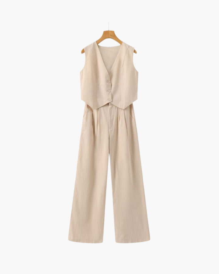 Lenaya - Traje De Lino De Dos Piezas