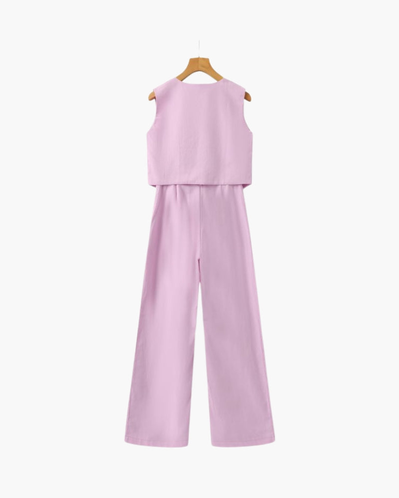 Lenaya - Traje De Lino De Dos Piezas