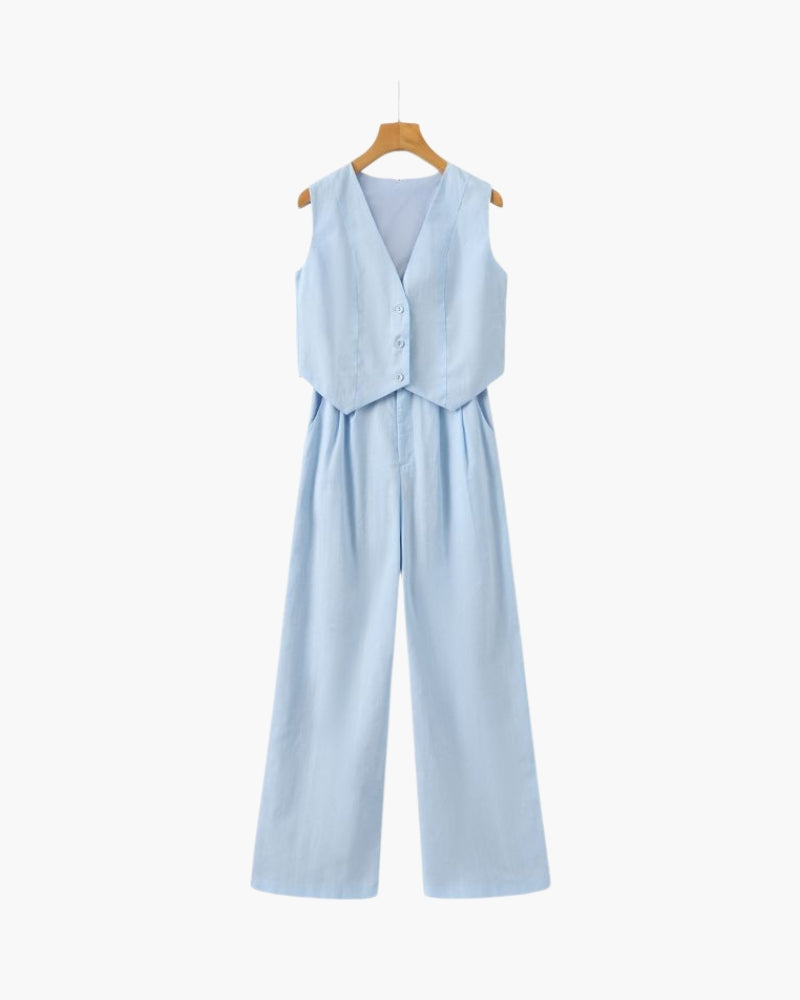 Lenaya - Traje De Lino De Dos Piezas