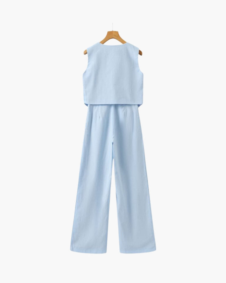 Lenaya - Traje De Lino De Dos Piezas
