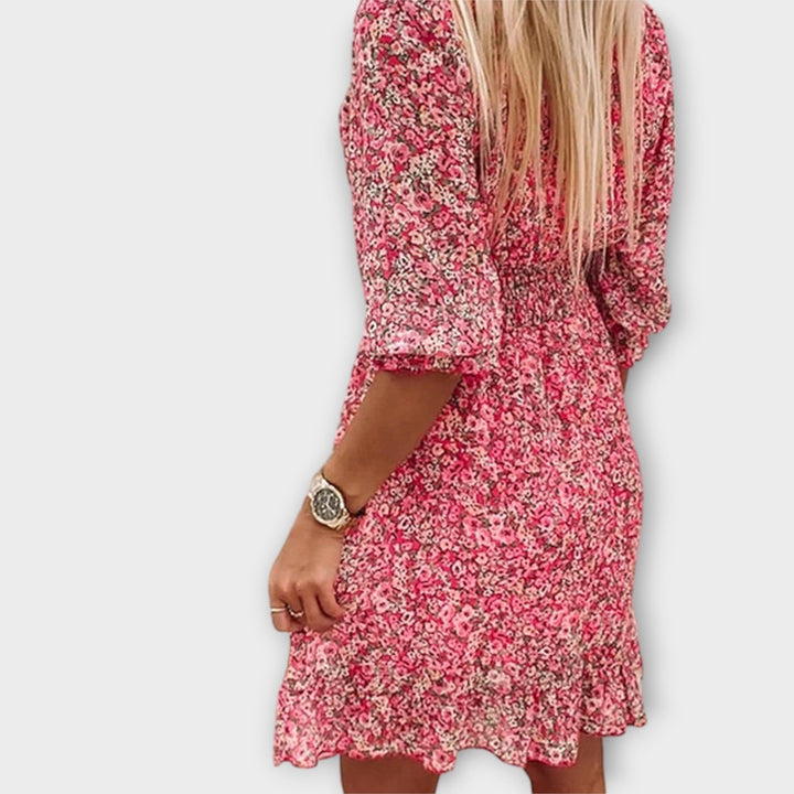Shari - Vestido Floral Con Mangas Abullonadas