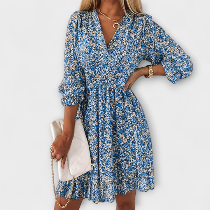 Shari - Vestido Floral Con Mangas Abullonadas