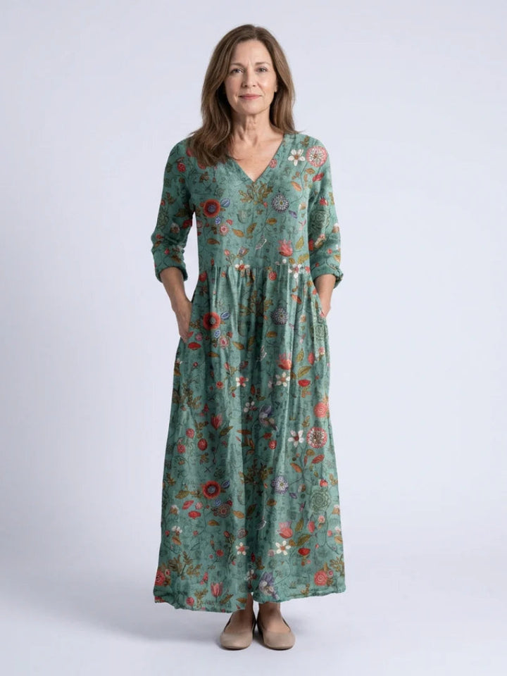 Meriana - Vestido Largo Floral De Alta Calidad