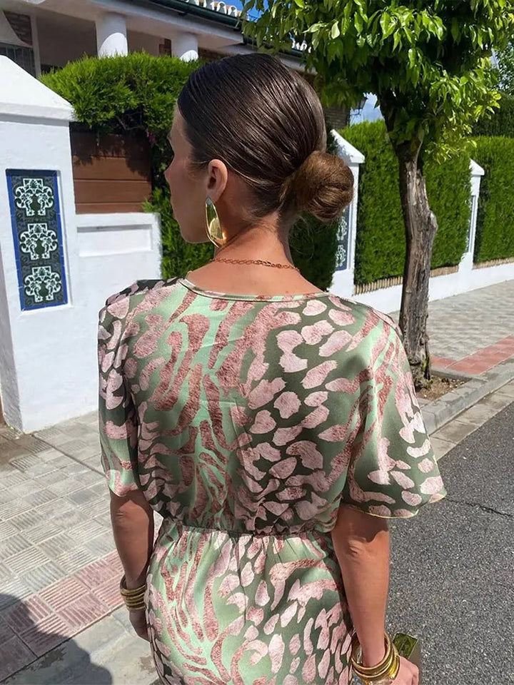 Ieva - Vestido Largo de Manga Corta
