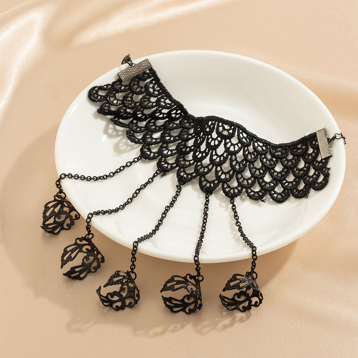 Sollina - Pulsera Con Anillos Y Cadena Para Los Dedos Y La Muñeca De Encaje