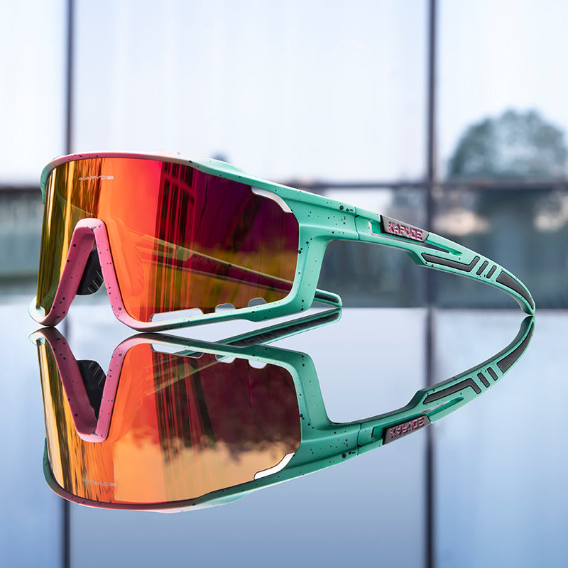 Aerovex - Gafas De Sol De Ciclismo Envolventes Con Cristales Espejados