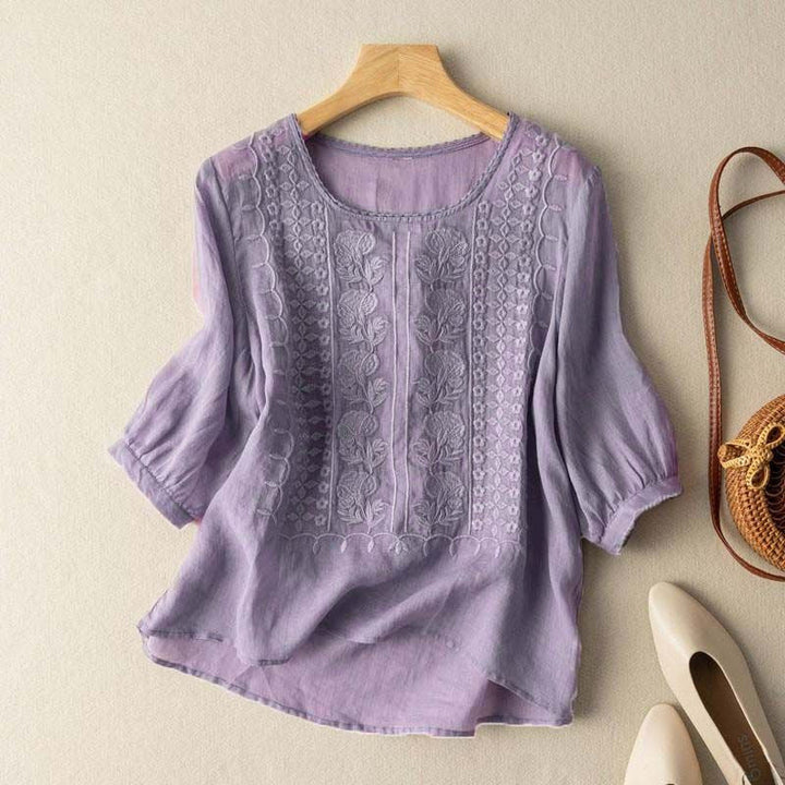 Litsa - Camisa Casual De Manga Corta