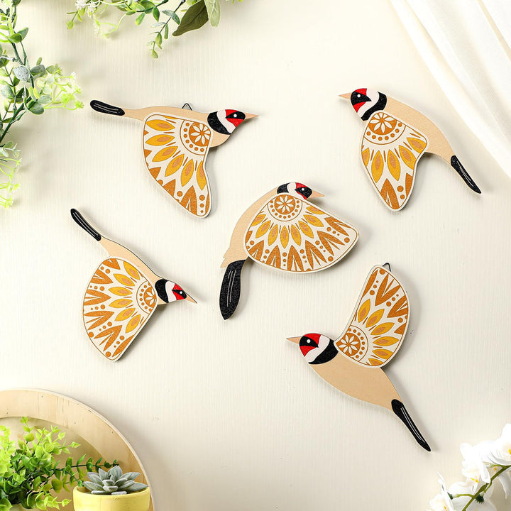 WoodCraft - Decoración de Pared con Pájaros Voladores de Madera
