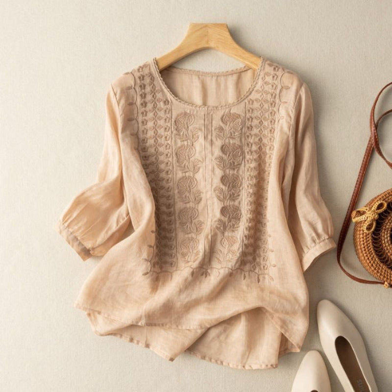 Litsa - Camisa Casual De Manga Corta