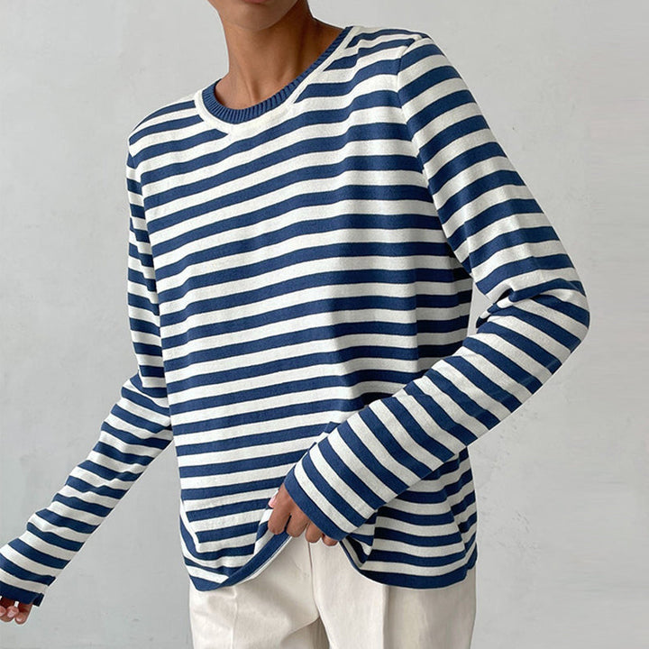 Quintina - Elegante Jersey De Manga Larga Con Diseño De Rayas