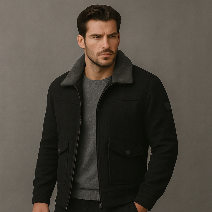 Nordine - Chaqueta Bomber Con Cuello De Piel Sintética