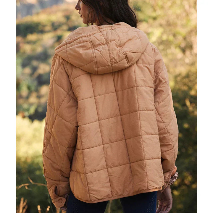 Merve - Elegante Manga Larga Puffer Chaqueta