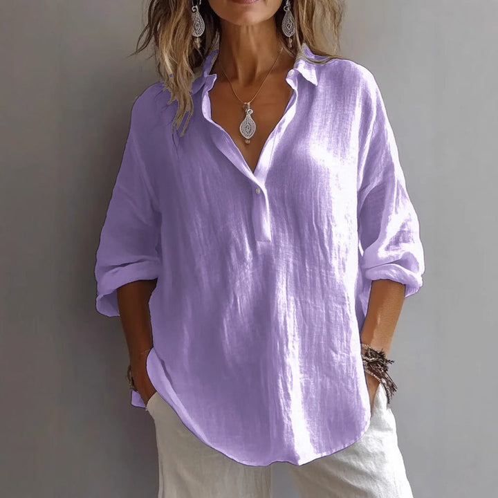 Fotoula - Elegante Blusa Con Cuello En V