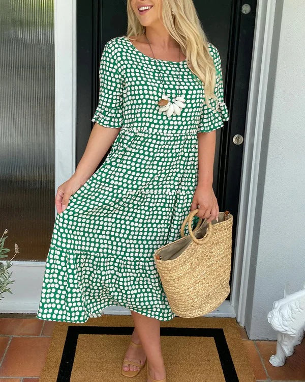 Mariam - Vestido Midi Con Mangas De Volantes