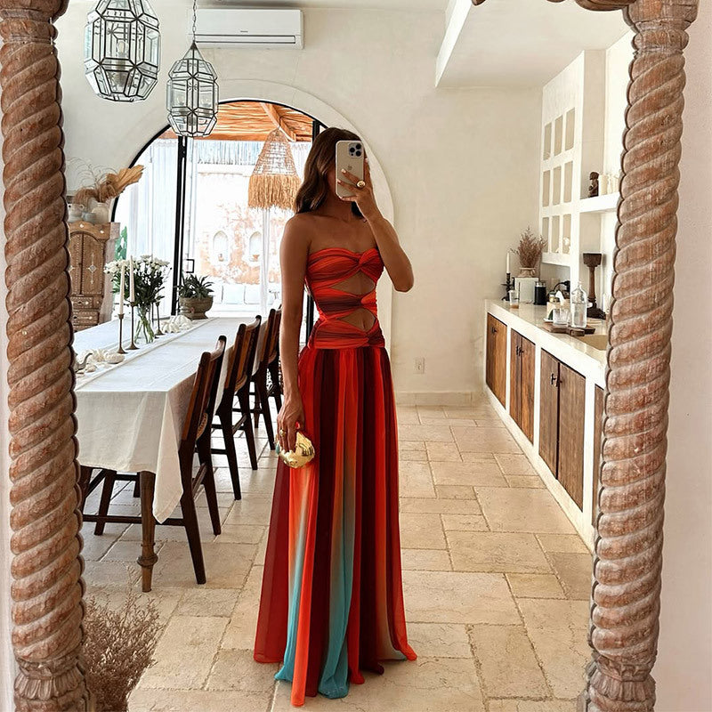 Edeltraud - Elegante Vestido Largo Sin Tirantes
