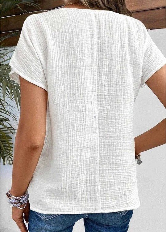 Anthousa - Top con Cuello y Botones