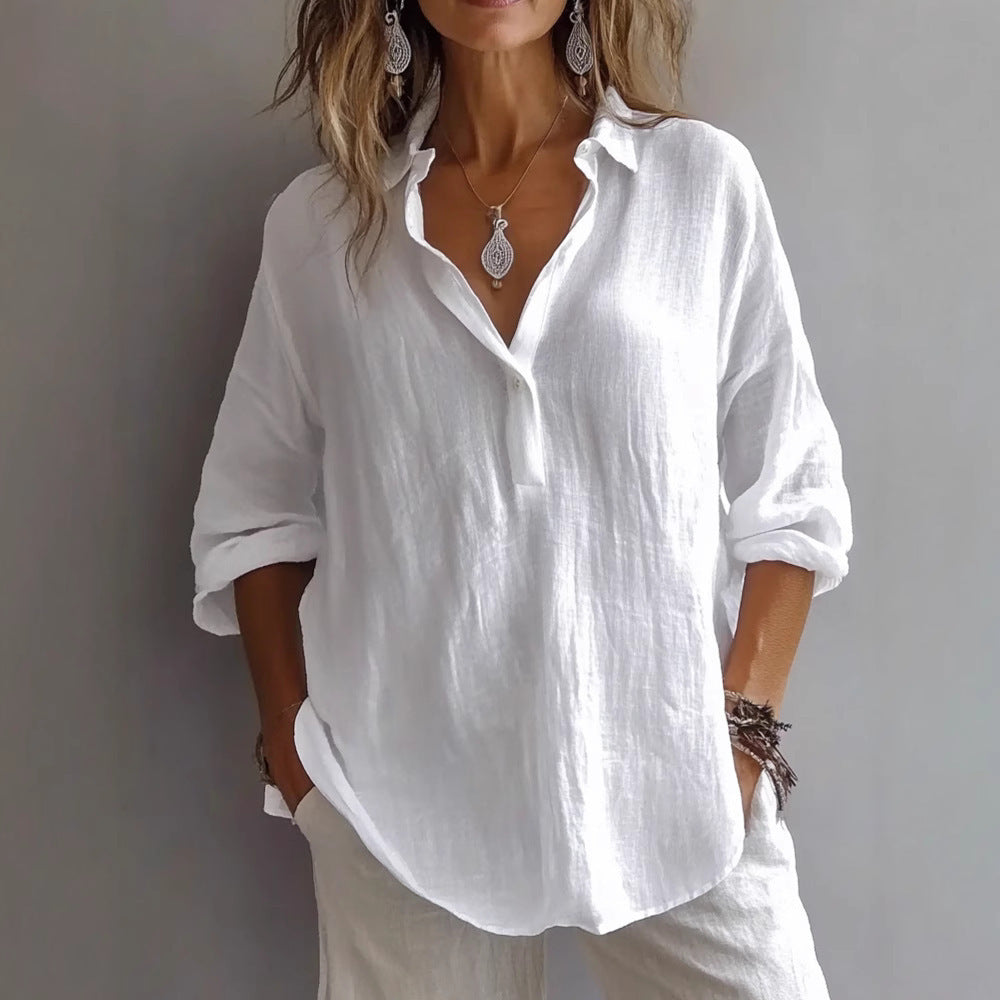 Fotoula - Elegante Blusa Con Cuello En V