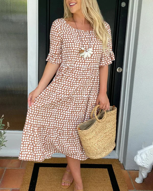 Mariam - Vestido Midi Con Mangas De Volantes