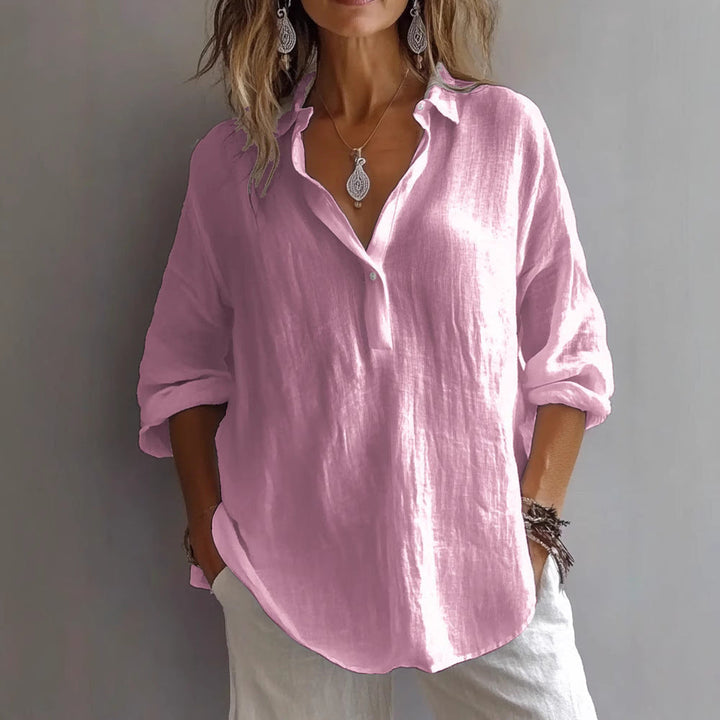 Fotoula - Elegante Blusa Con Cuello En V