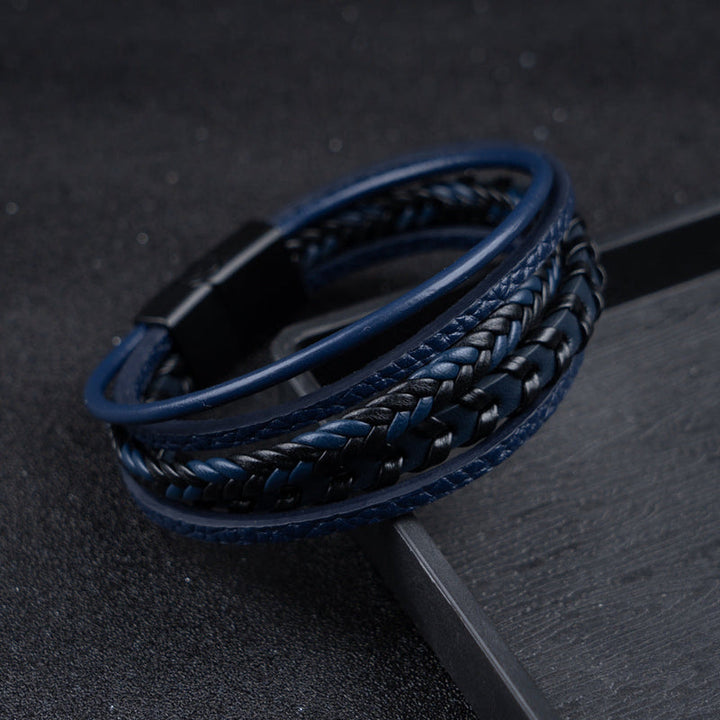 RuneCraft - Pulsera Vikinga Trenzada de Cuero