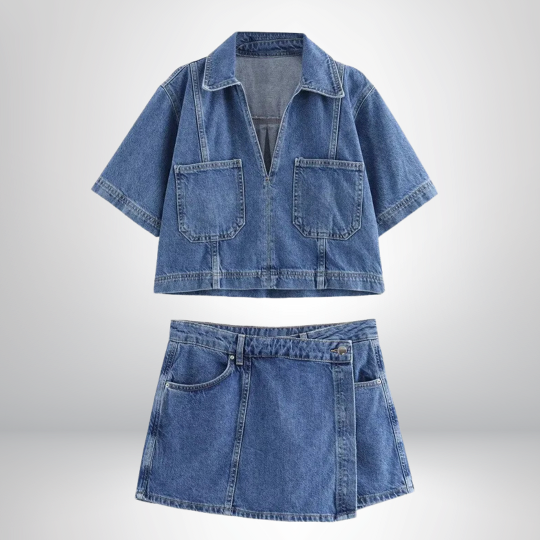 Jadwiga - Conjunto De Denim Con Cuello en V