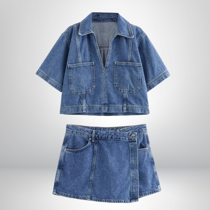 Jadwiga - Conjunto De Denim Con Cuello en V