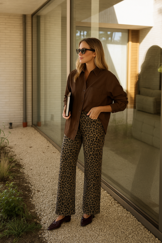 Kinga - Pantalones Harem Con Estampado De Leopardo