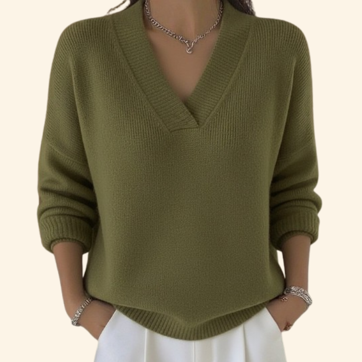 Rashida - Jersey Informal De Cuello En V De Punto