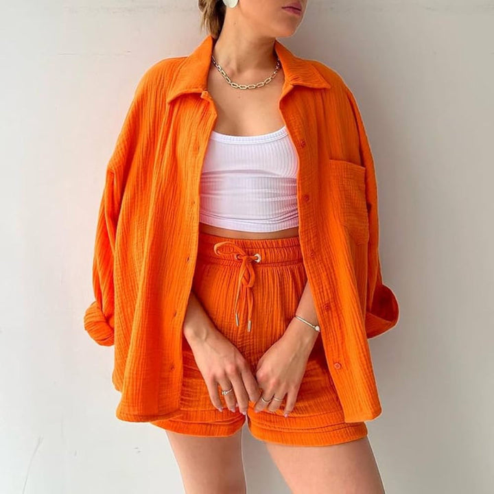 Katelyn - Conjunto De Dos Piezas Compuesto Por Camisa Y Pantalón Corto De Algodón