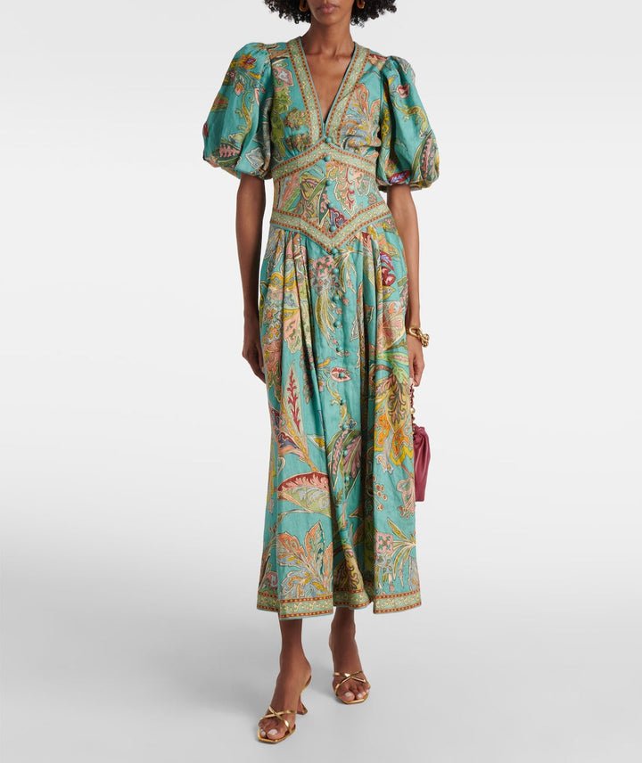 Taliqua - Vestido Estampado De Manga Corta A La Moda