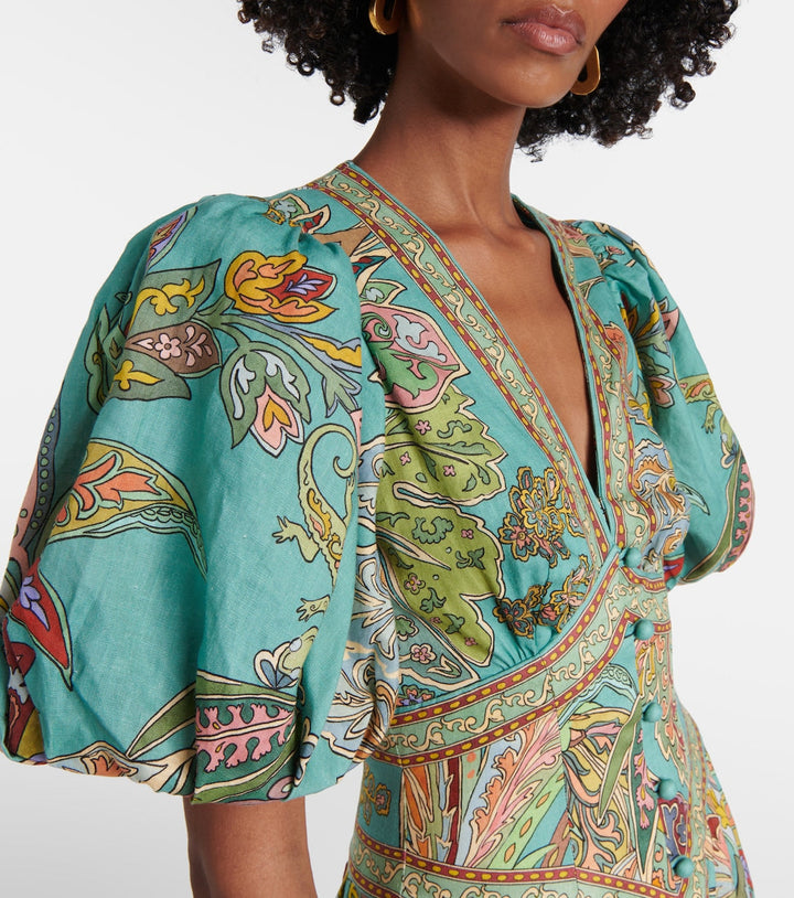 Taliqua - Vestido Estampado De Manga Corta A La Moda