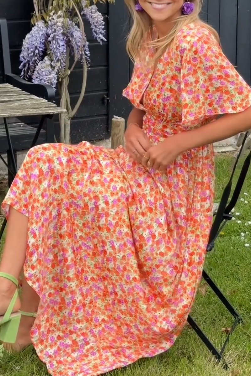 Capucine - EleganteVestido Largo Con Flores
