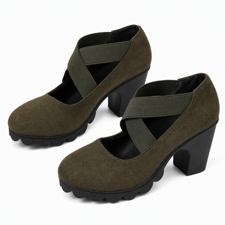 Magela - Zapatos Estilo Mary Jane Con Tiras Cruzadas