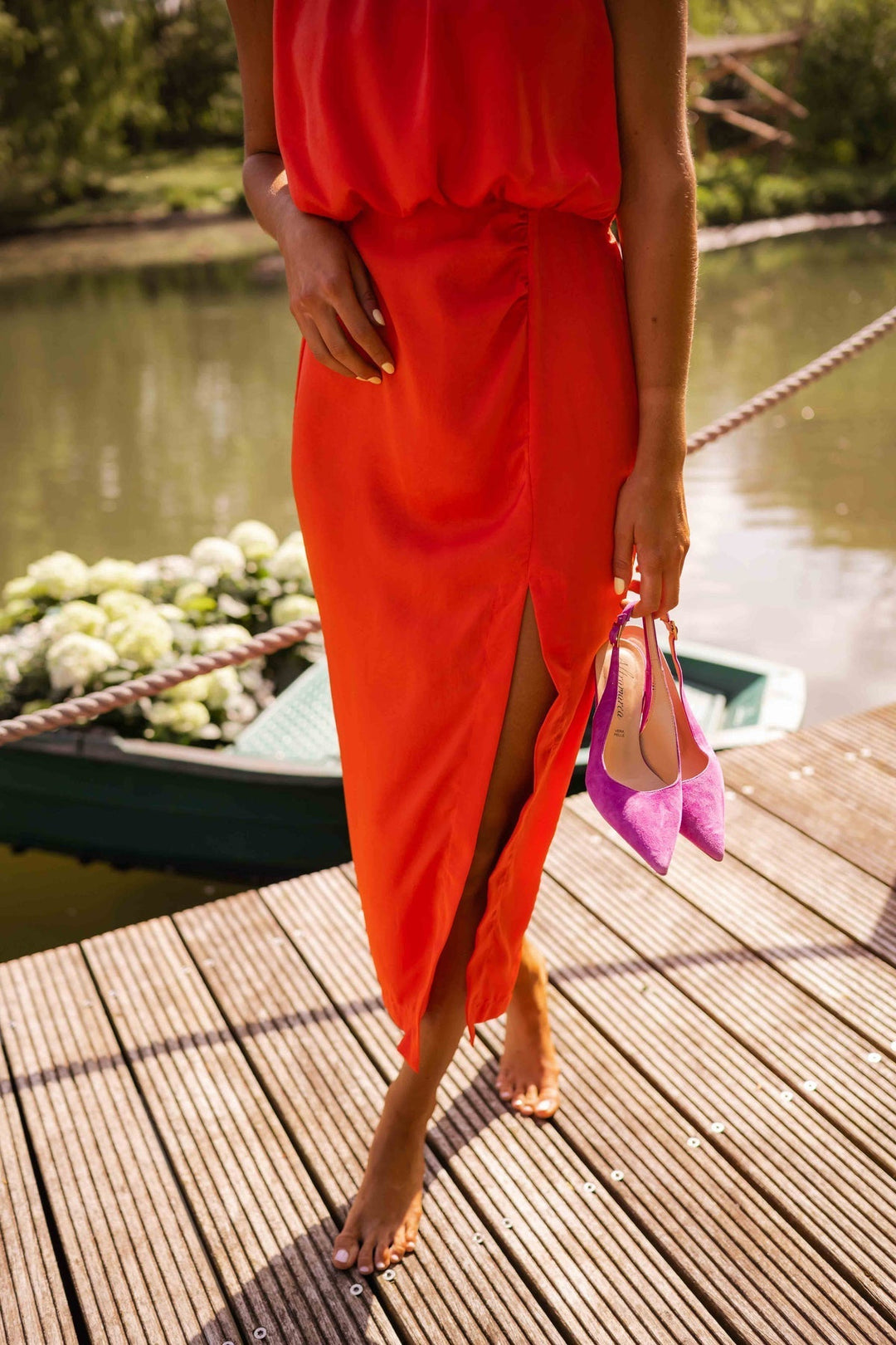 Beulah - Vestido Midi Sin Mangas A La Ultima