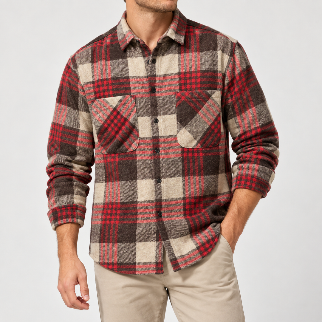 Joman - Camisa De Manga Larga a Cuadros Con Botones
