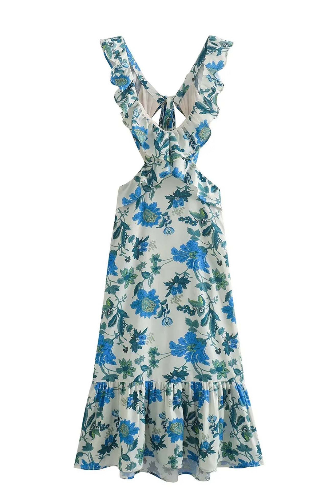 Braelynn - Elegante Vestido Largo Sin Mangas Con Volantes
