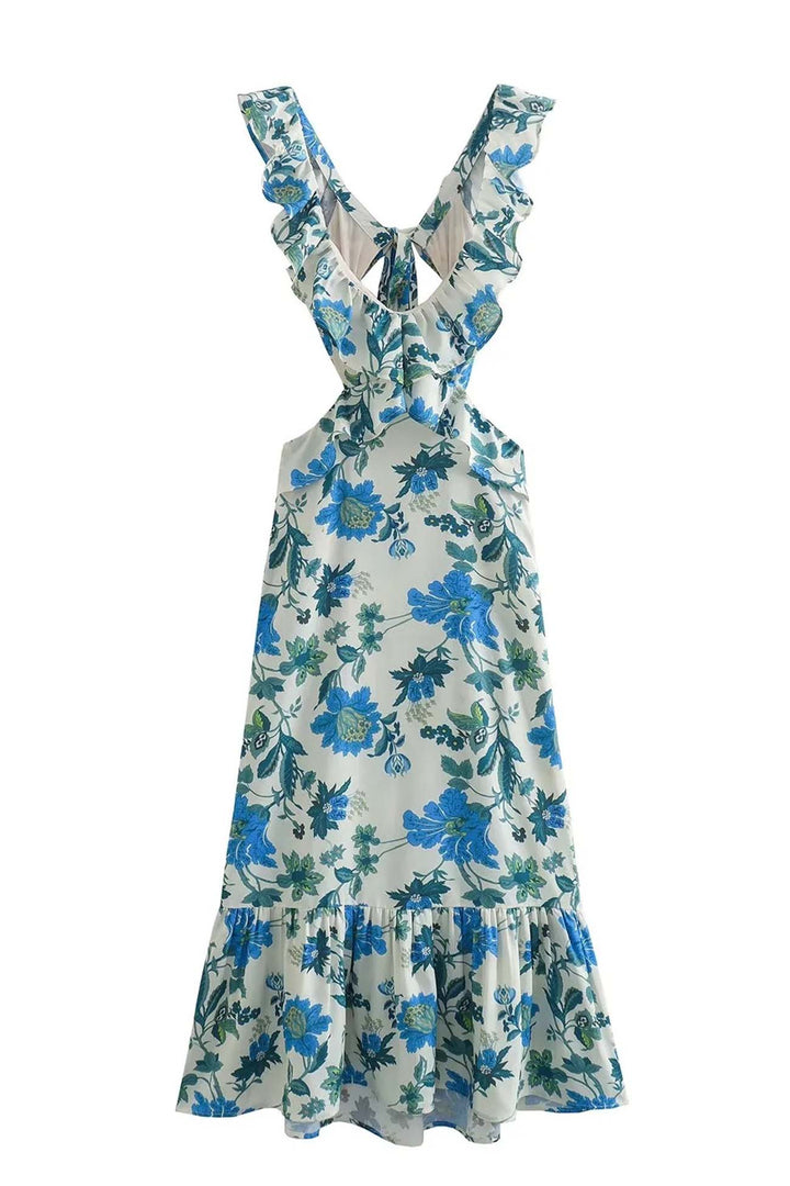 Braelynn - Elegante Vestido Largo Sin Mangas Con Volantes